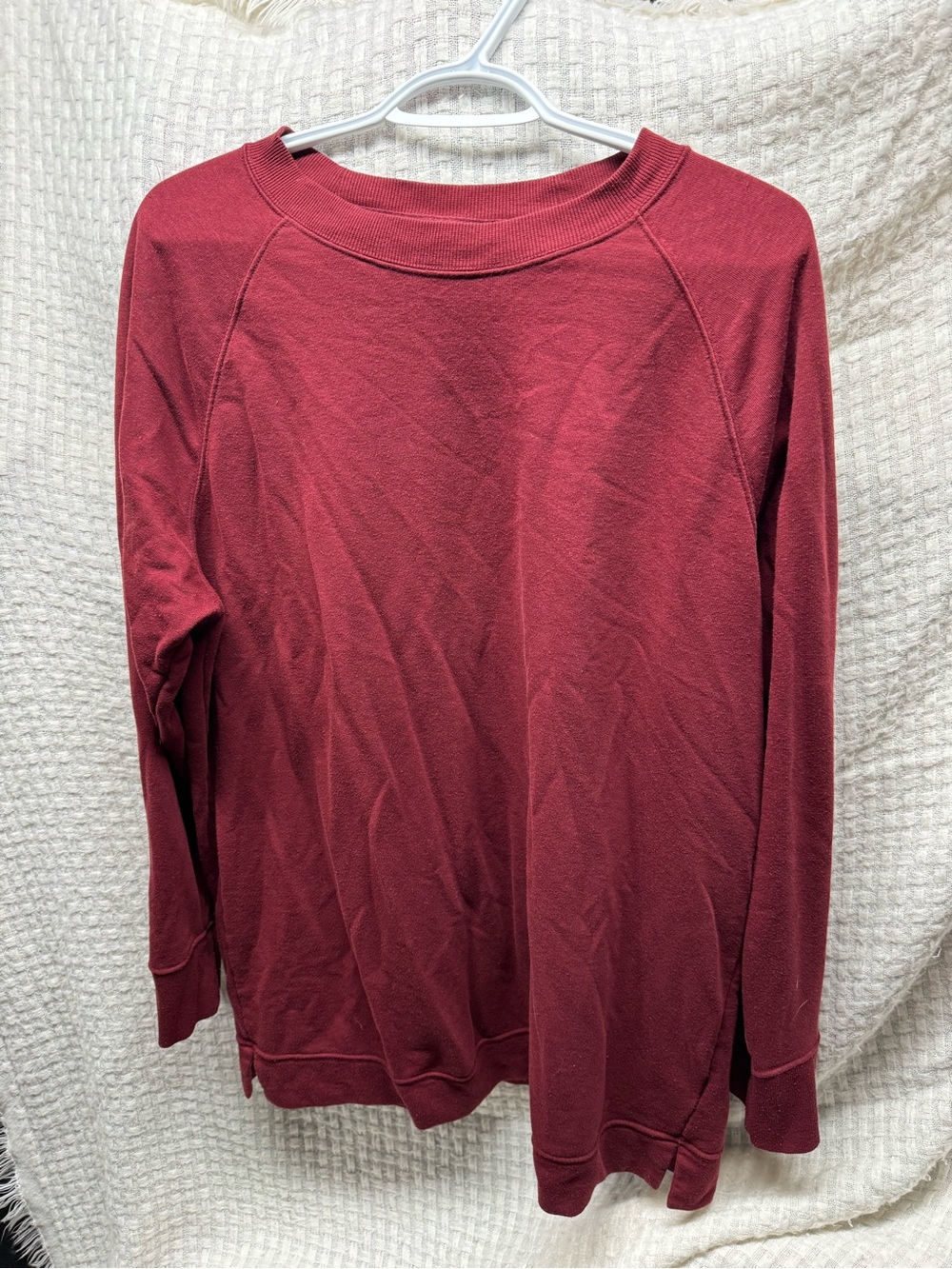 Women's Burgundy Long Sleeve Crewneck Top- Old Navy